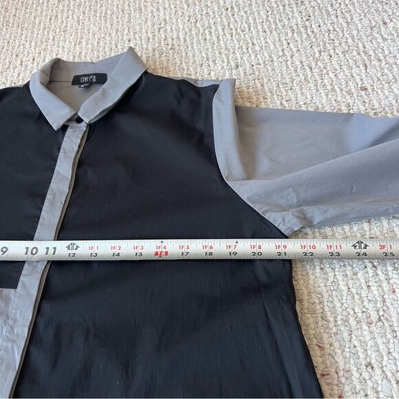 Comfy USA Color Block Button Down TunicTop - Picture 8 of 9